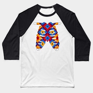 Rib Cage Ugly Sweater Skeleton Halloween Costume Baseball T-Shirt